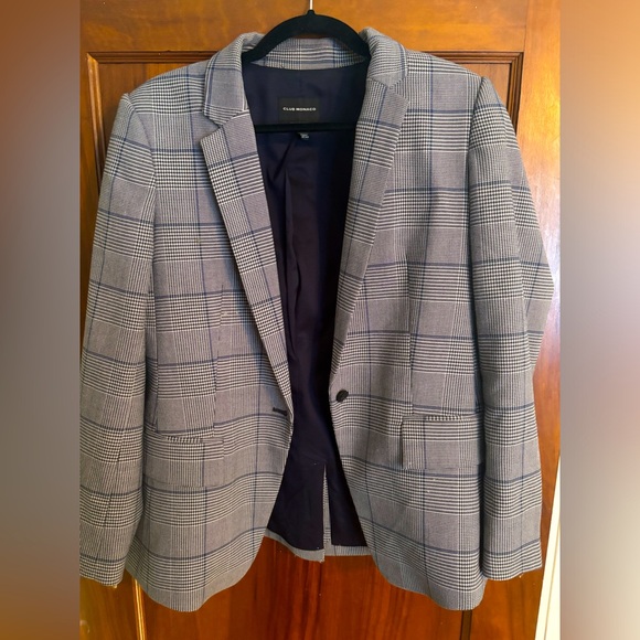 Blue plaid Club Monaco blazer - Picture 1 of 3